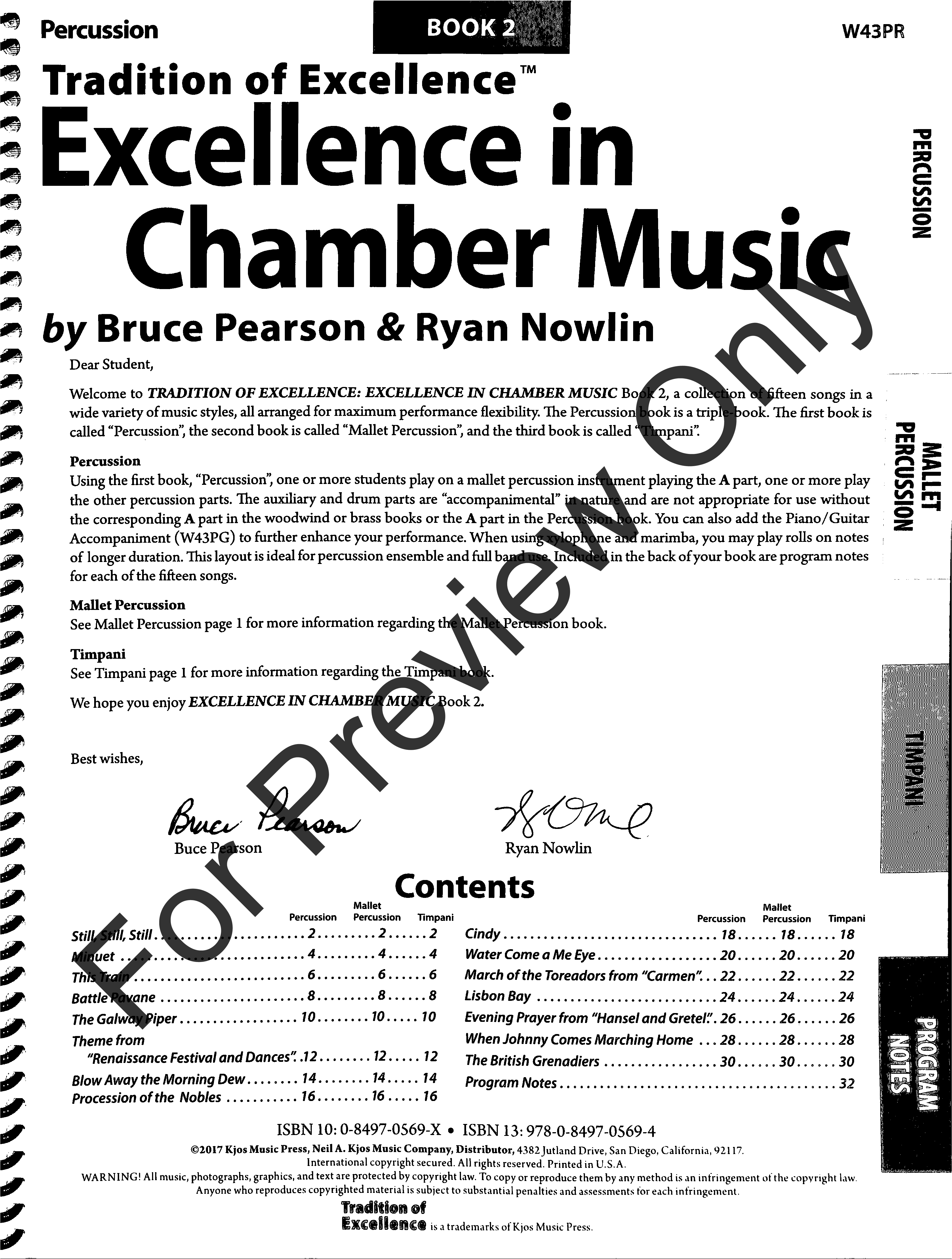Excellence in Chamber Music #2 Percussion Book