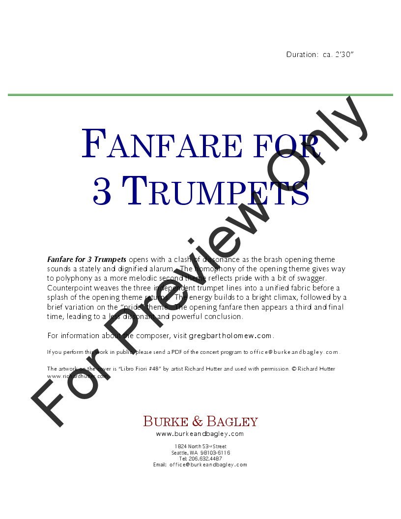 Fanfare for 3 Trumpets P.O.D.