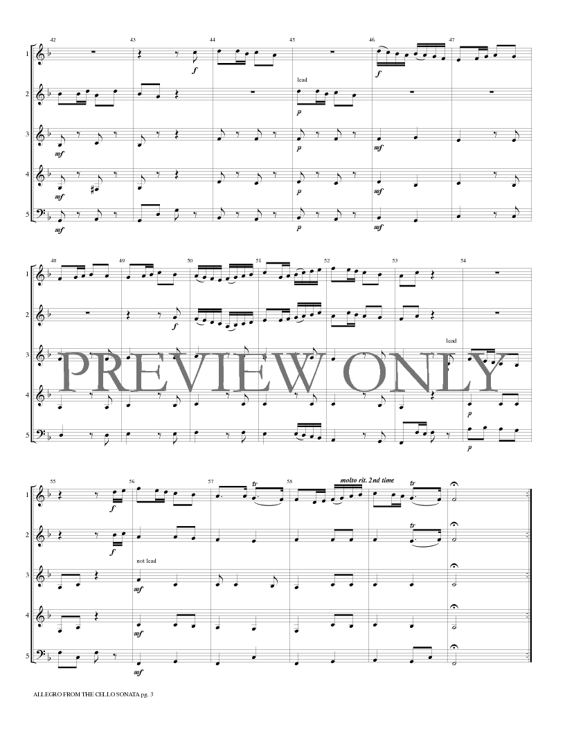 Allegro from the Cello Sonata Interchangeable Woodwind Ensemble