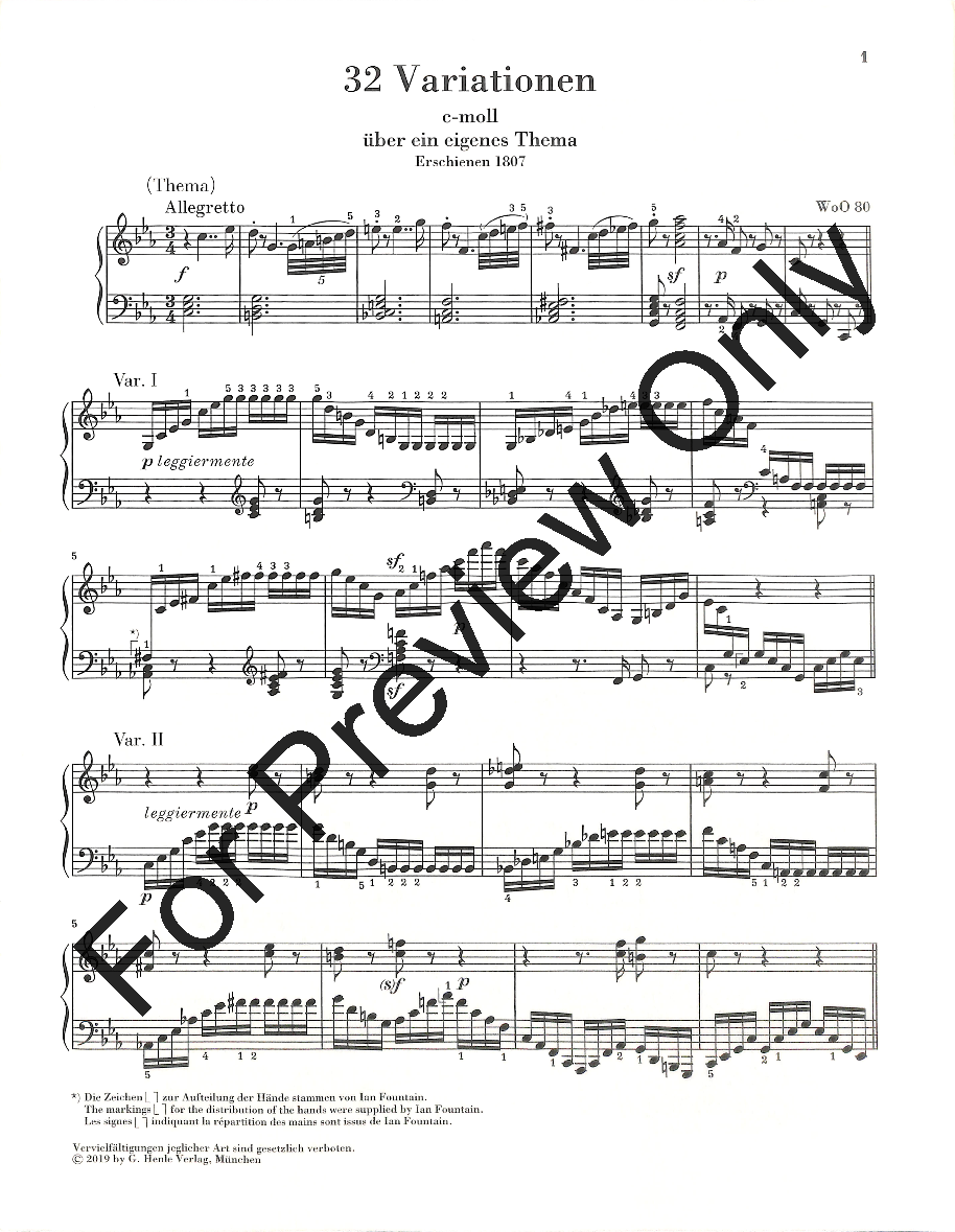 32 Variations in C Minor - Piano