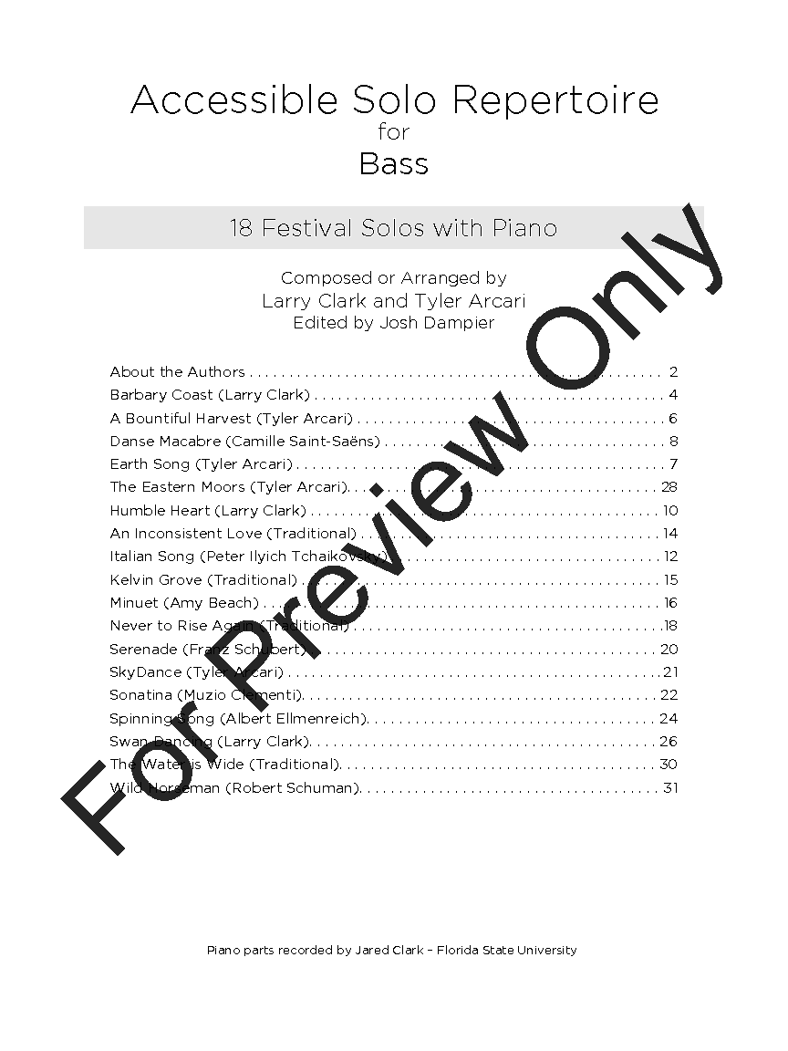 Accessible Solo Repertoire String Bass P.O.D.