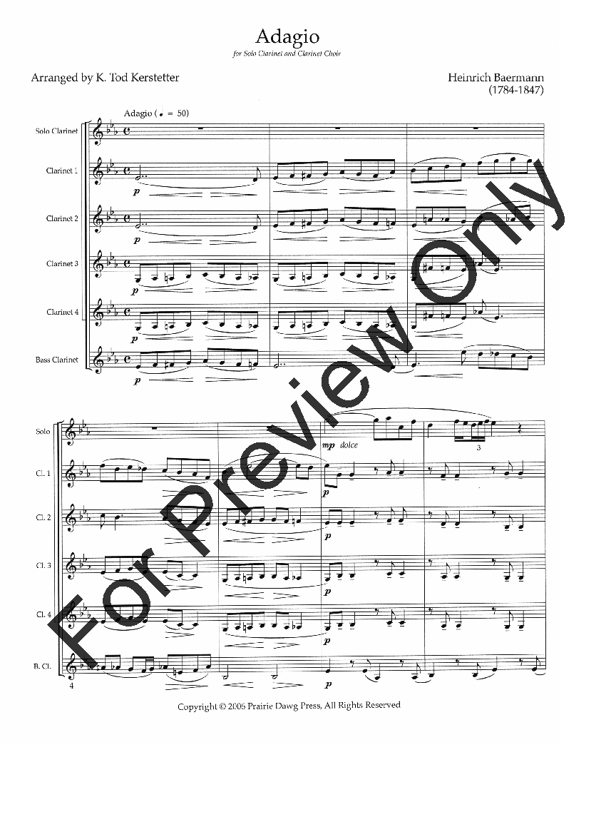 Adagio for Clarinet Solo with Clarinet Choir