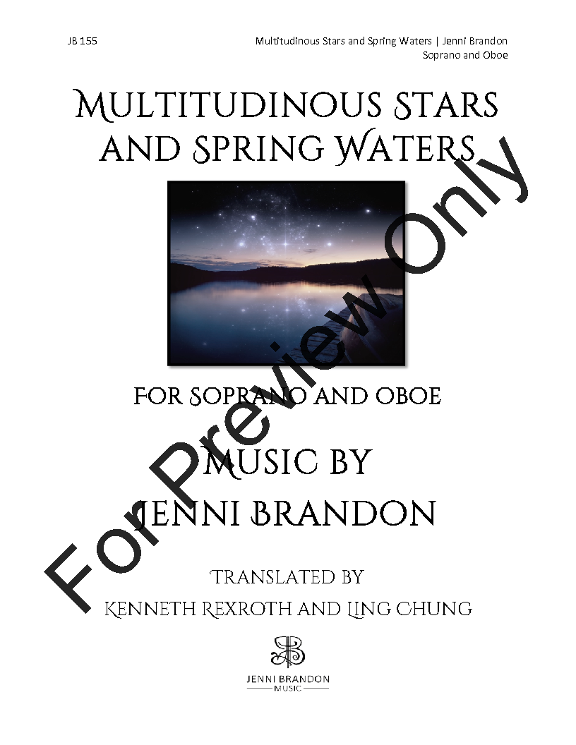 Multitudinous Stars and Spring Waters Duet for Oboe and Soprano Voice