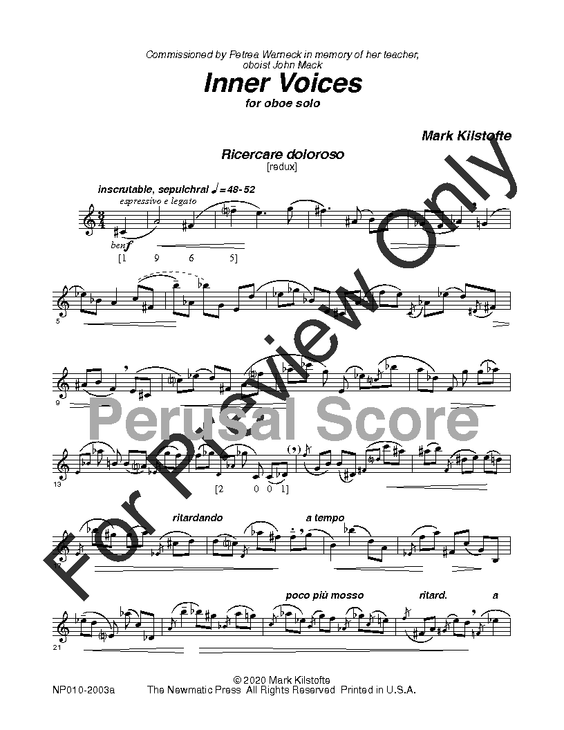 Inner Voices Oboe Solo