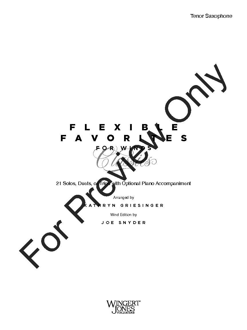 Flexible Favorites for Winds - Classics Tenor Sax Trio