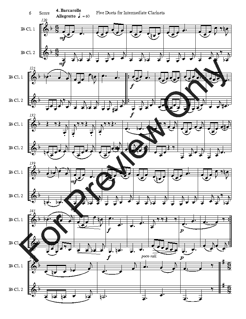Cecile Chaminade 5 Duets for Intermediate Clarinets P.O.D.