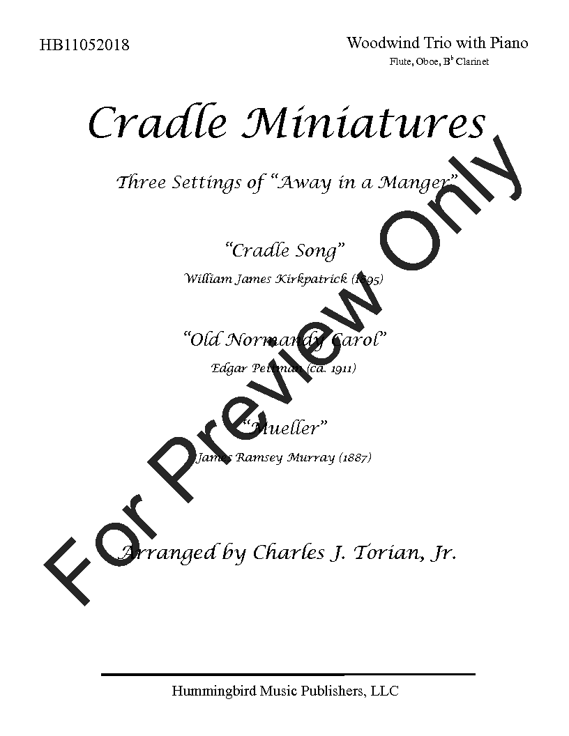 Cradle Miniatures Flute, Oboe, Clarinet Trio with Piano