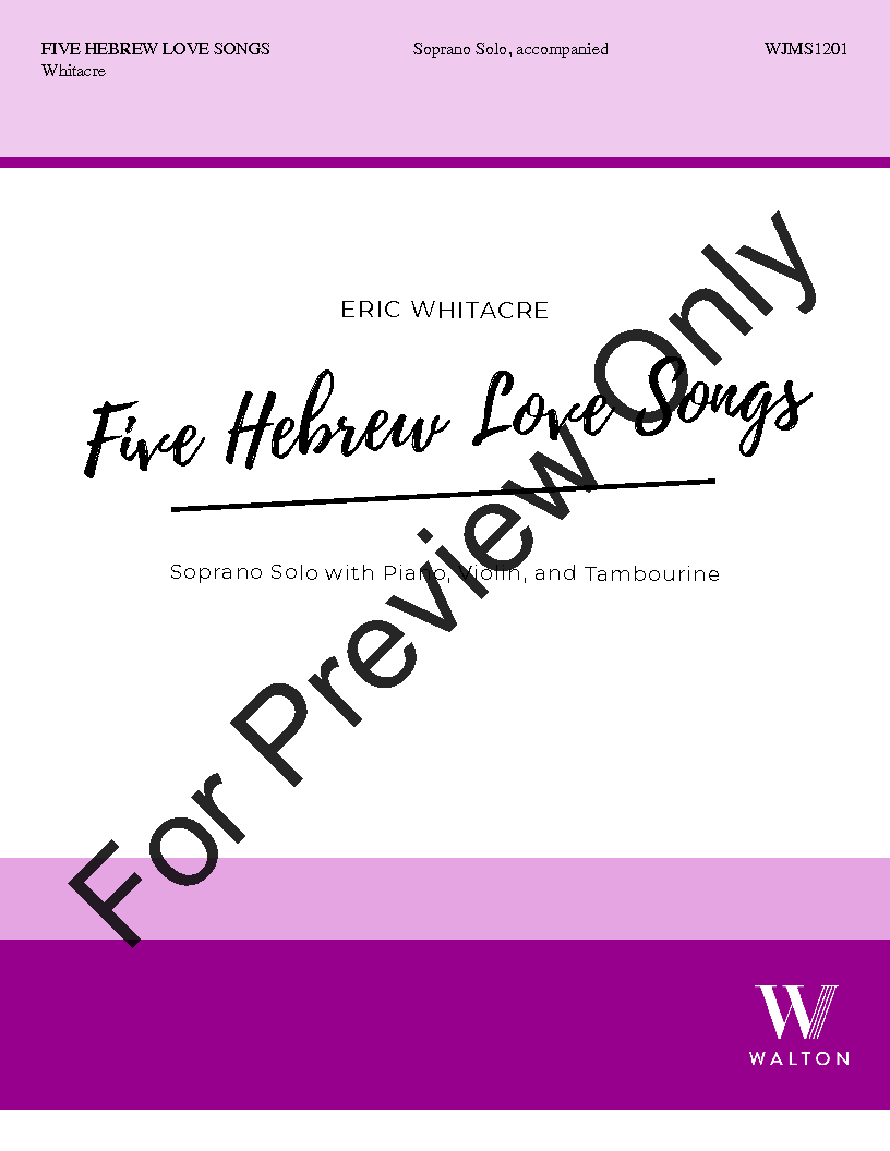 Five Hebrew Love Songs Soprano