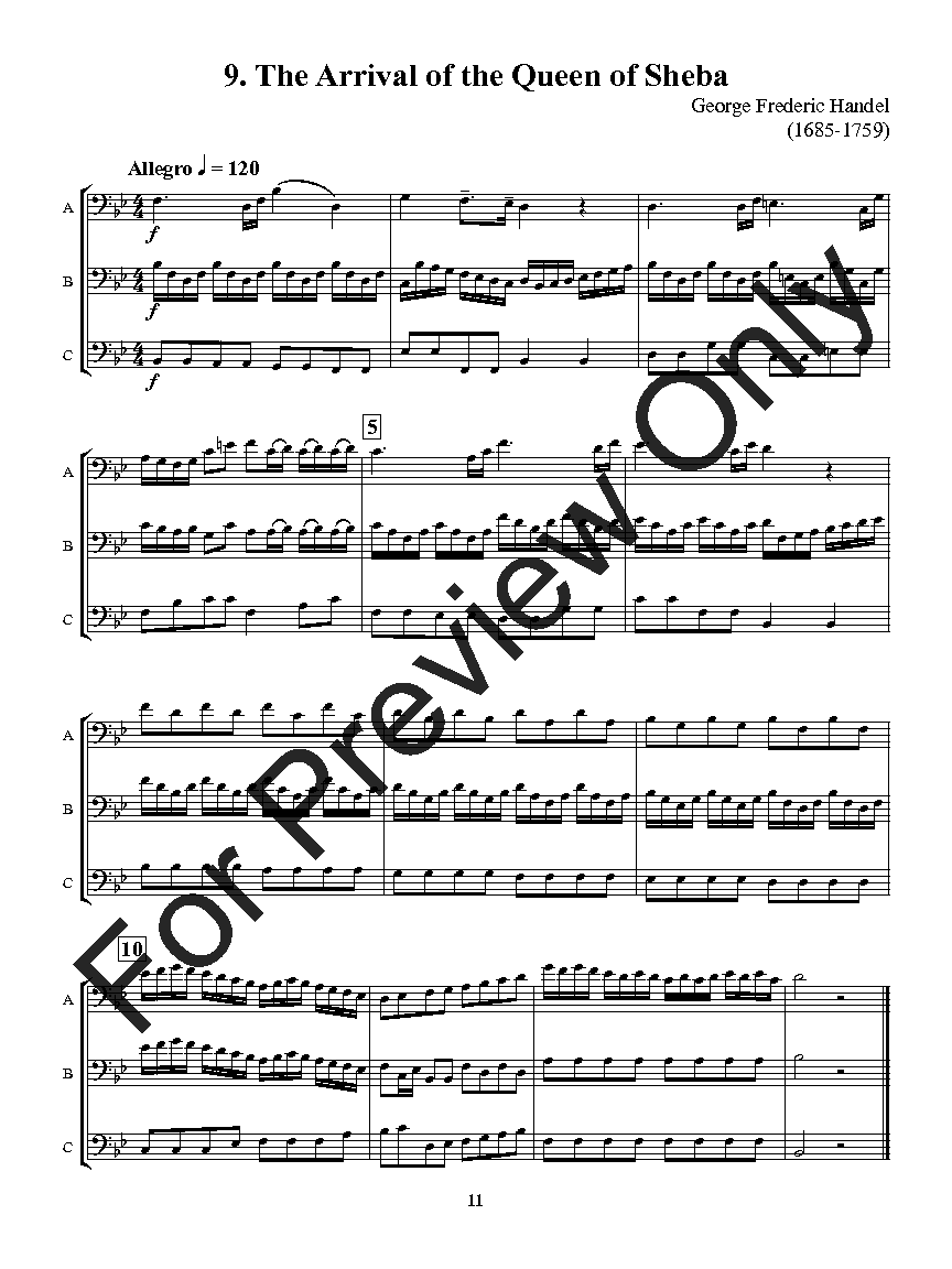 Flexible Favorites for Winds - Wedding Bass Clef Instruments Trio Trombone, Baritone B.C., Bassoon
