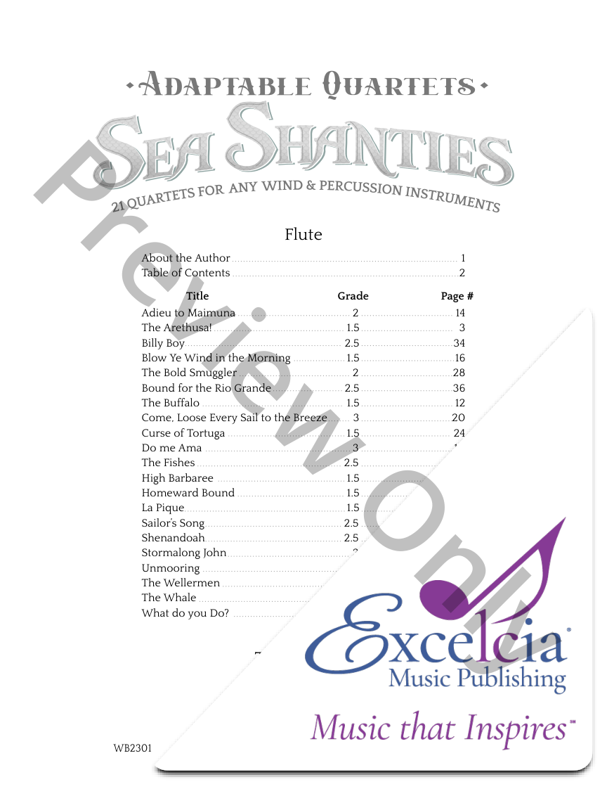 Adaptable Quartets - Sea Shanties for Flute