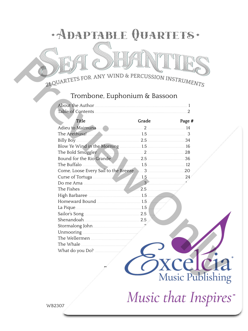 Adaptable Quartets - Sea Shanties for Trombone, Baritone, Bassoon