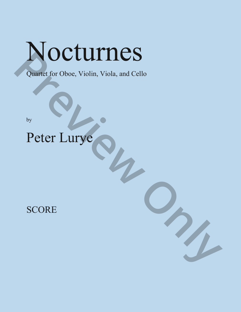 NOCTURNES for Oboe, Violin, Viola and Cello P.O.D