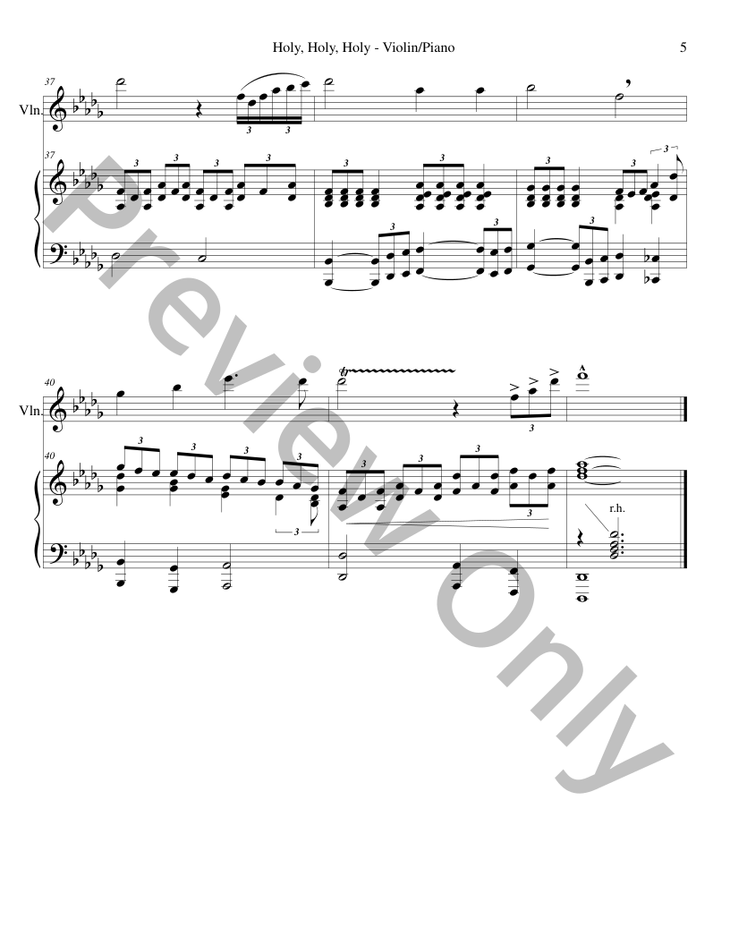  2 PAK HYMN SERIES! HOLY, HOLY, HOLY & TO GOD BE THE GLORY, Violin & Piano (Score & Parts) P.O.D