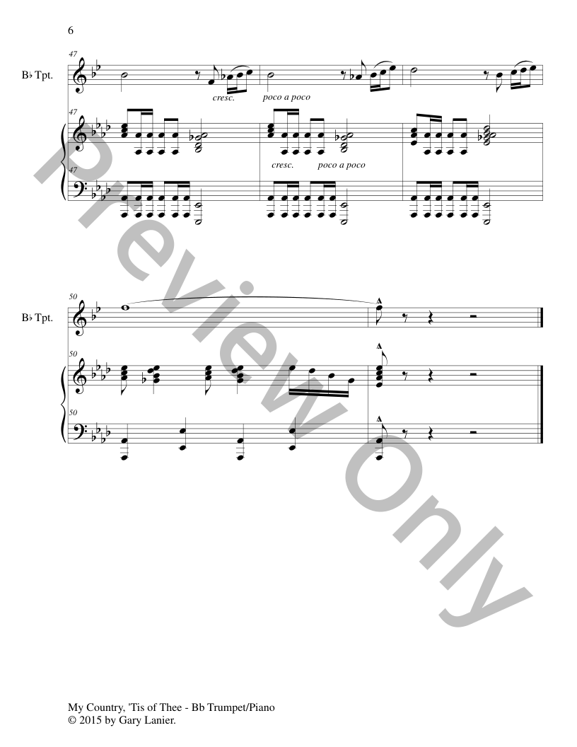  2 PAK PATRIOTIC SERIES, America, the Beautiful & My Country Tis, Bb Trumpet & Piano (Score & Parts) P.O.D
