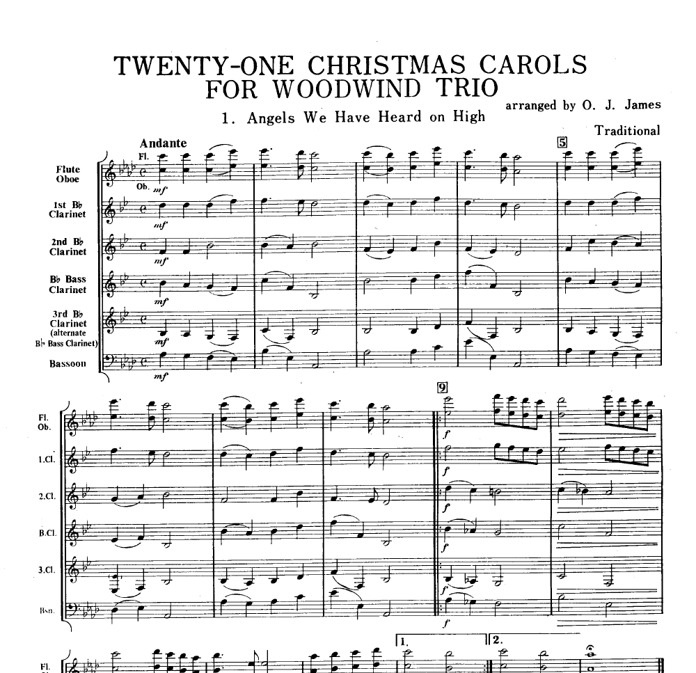 21 CHRISTMAS CAROLS WOODWIND TRIO P.O.D.