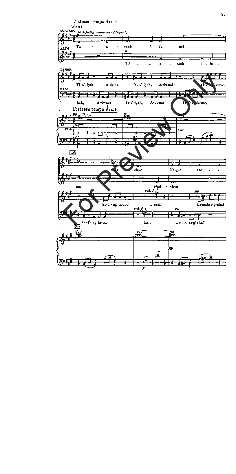 Chichester Psalms Complete Vocal Score