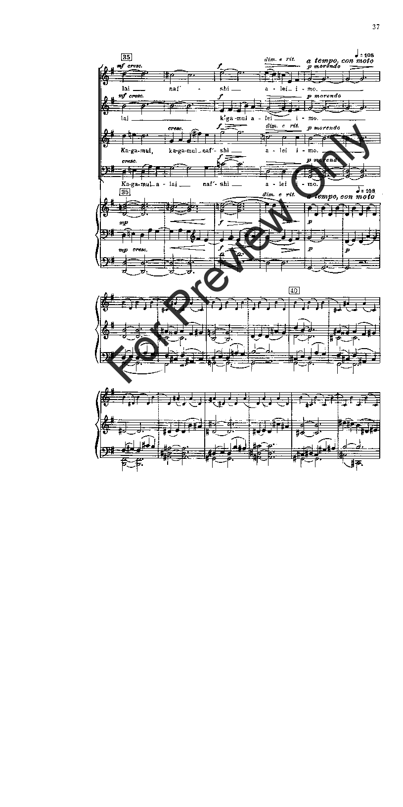 Chichester Psalms Complete Vocal Score