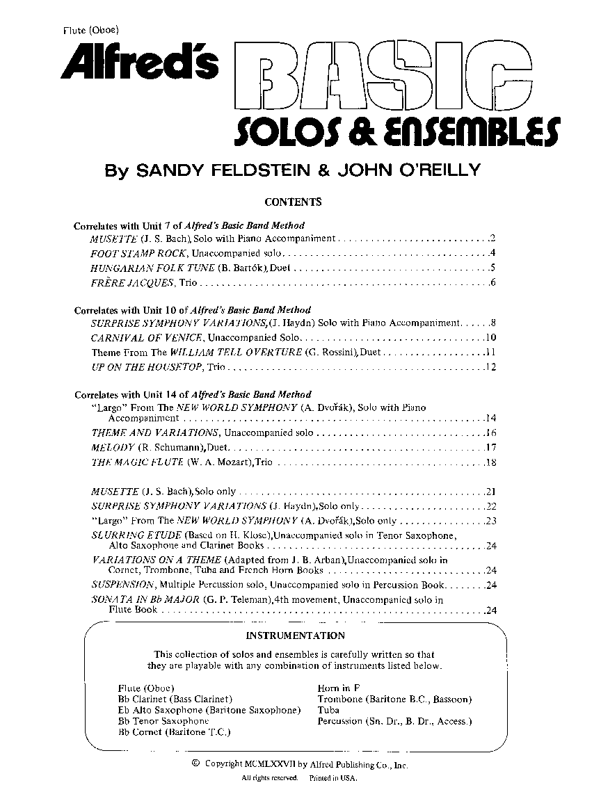 BASIC SOLOS AND ENS #1 FLUTE/OBOE