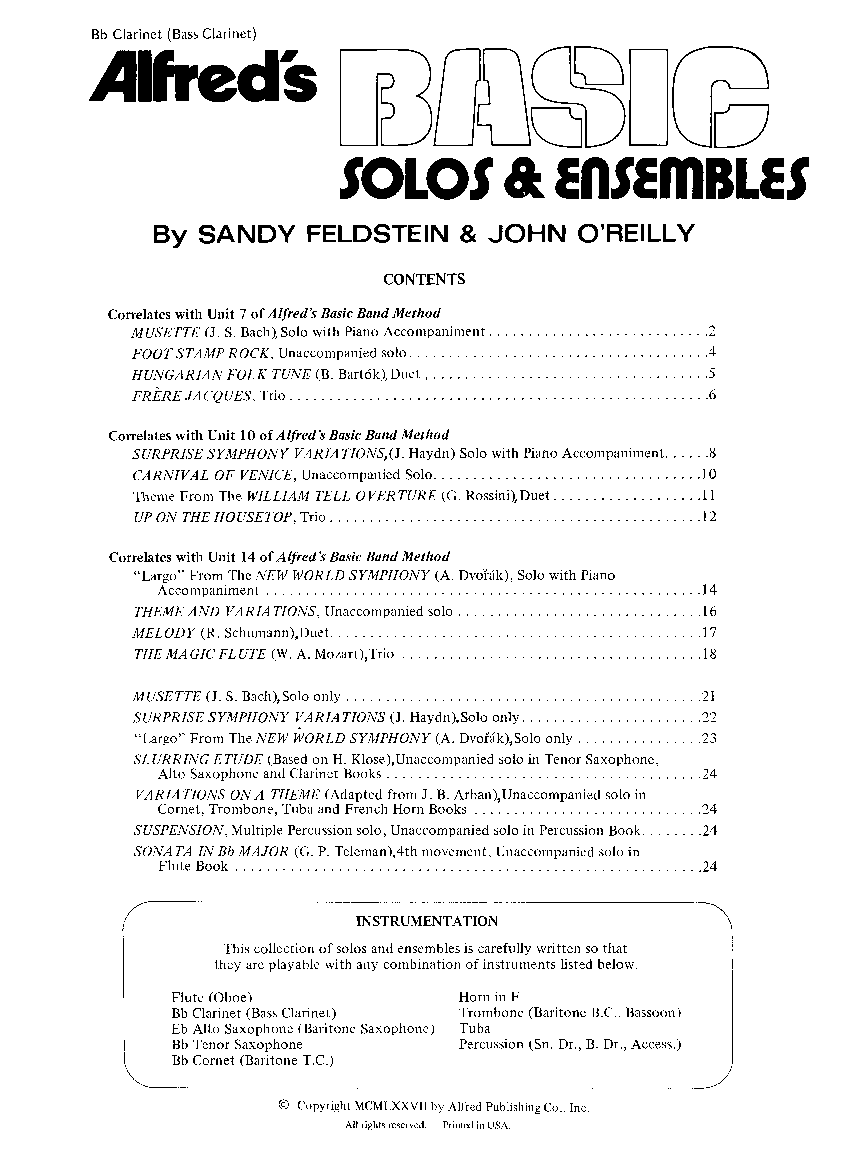 BASIC SOLOS AND ENS #1 CLARINET