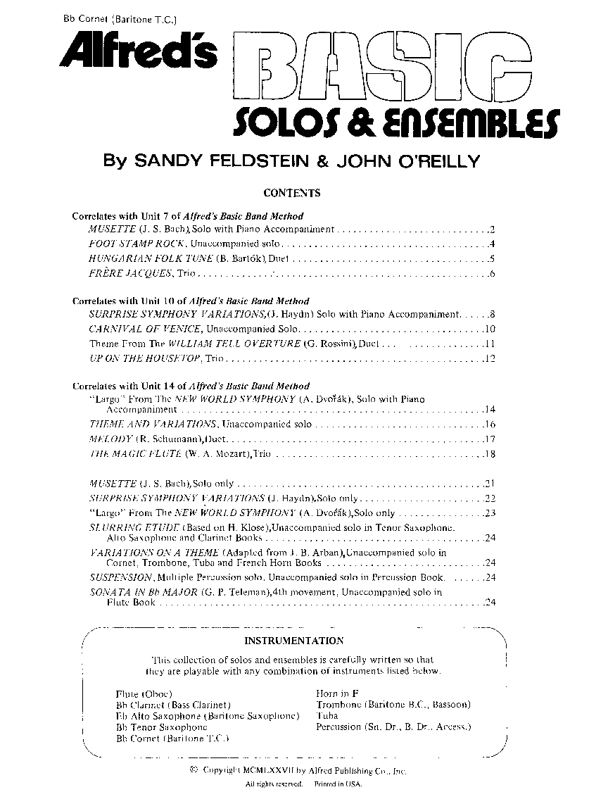 BASIC SOLOS AND ENS #1 CORNET