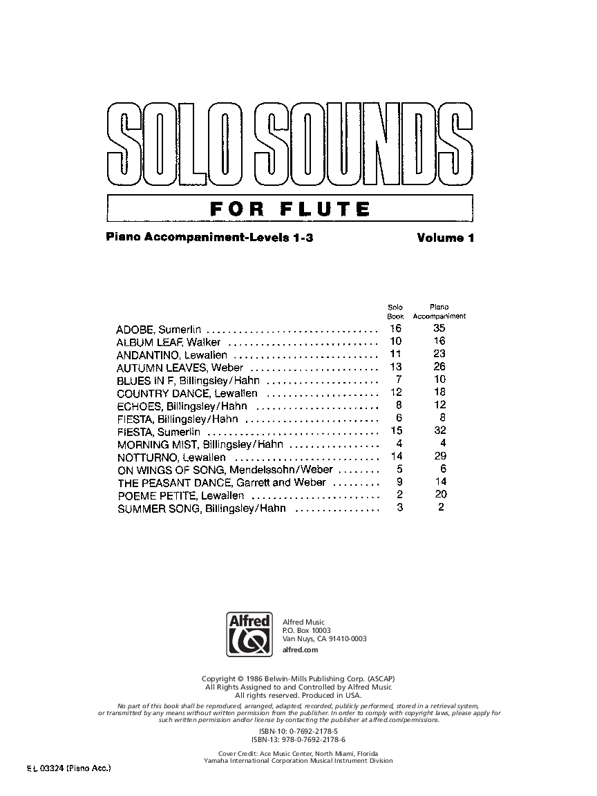 SOLO SOUNDS FLUTE-1/3-PIANO #1