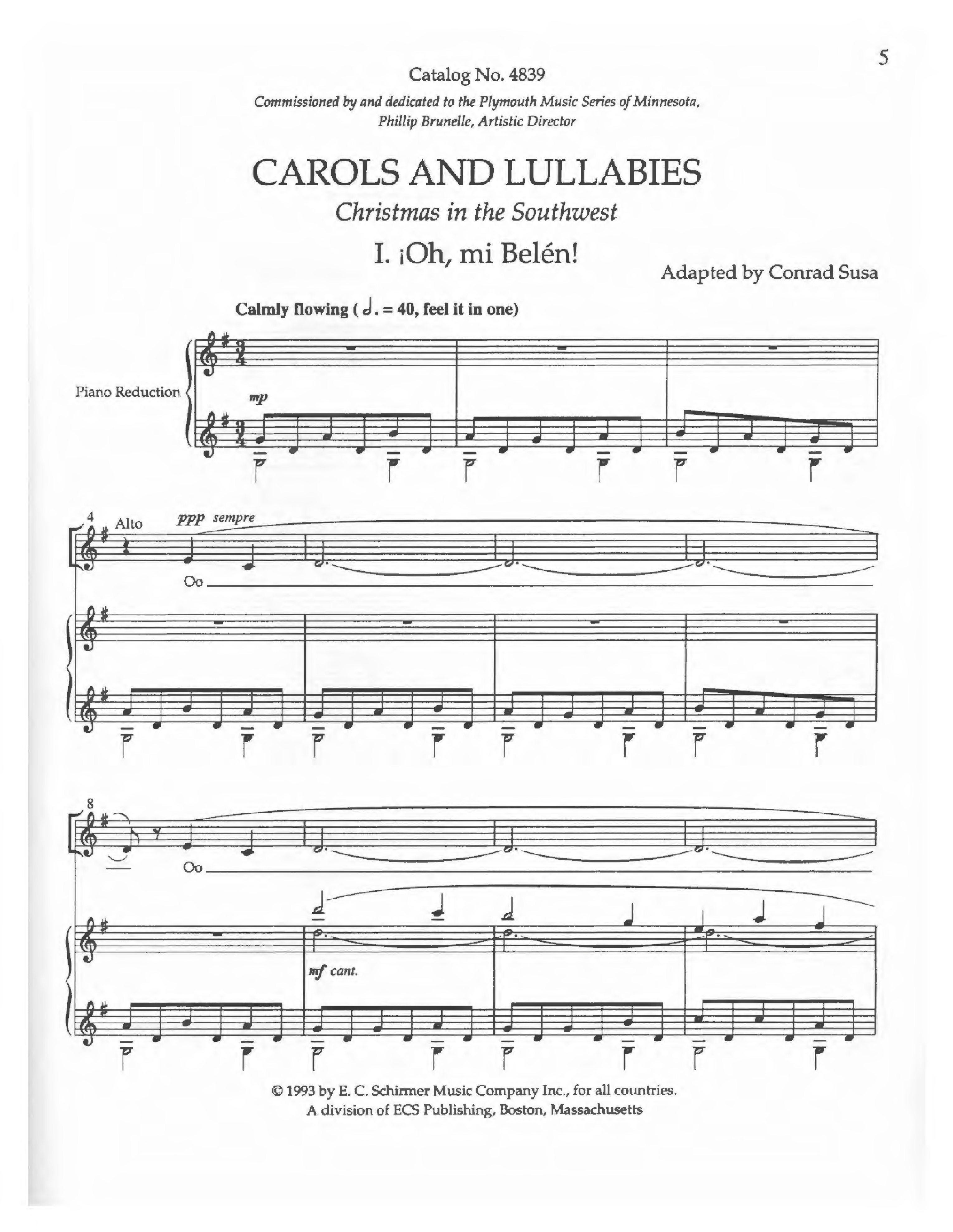 Carols and Lullabies CHORAL SCORE