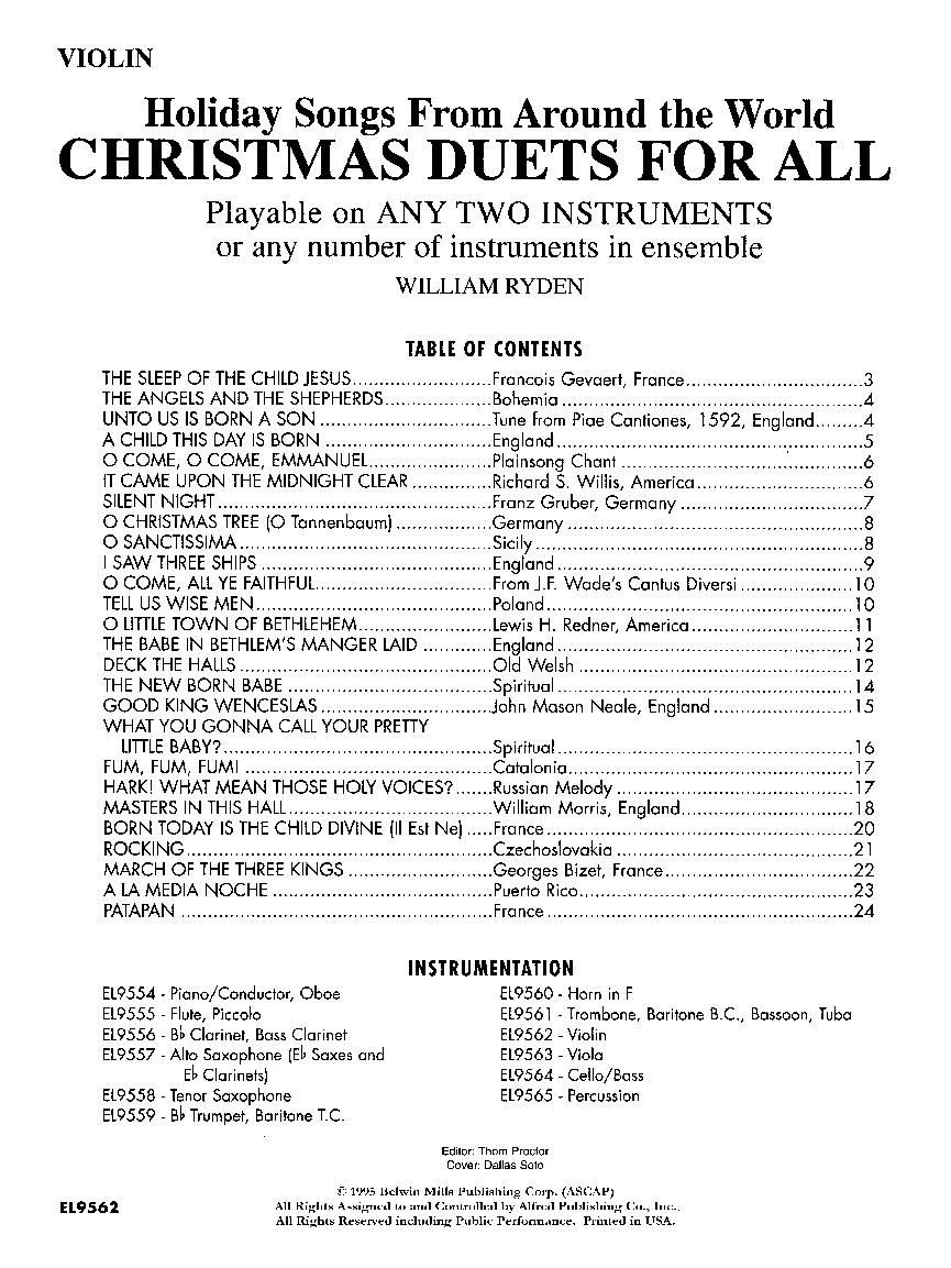 CHRISTMAS DUETS FOR ALL VIOLIN
