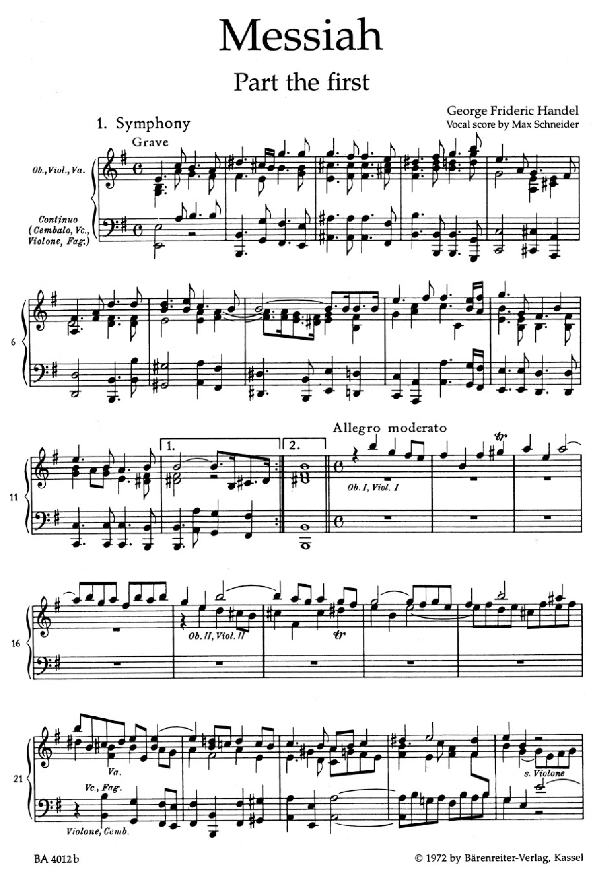 Messiah VOCAL SCORE- ENGLISH ONLY