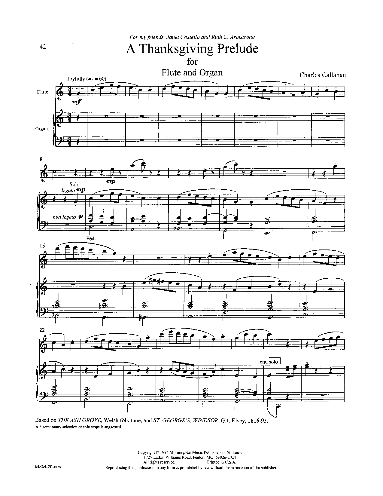 Preludes for Flute and Organ