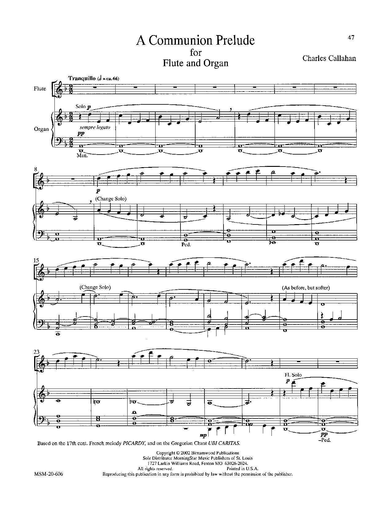 Preludes for Flute and Organ