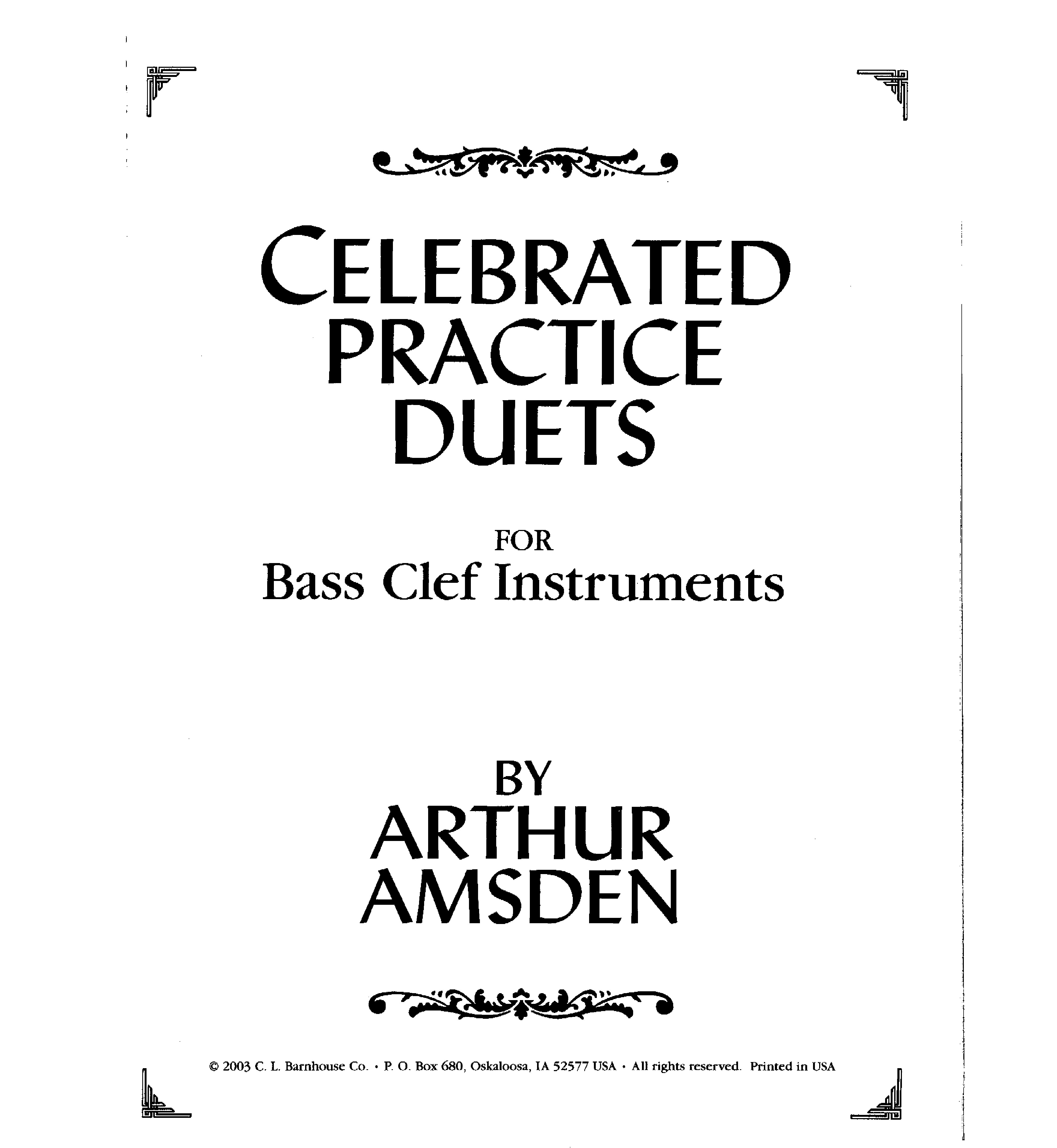 CELEBRATED PRACTICE DUETS BASS CLEF