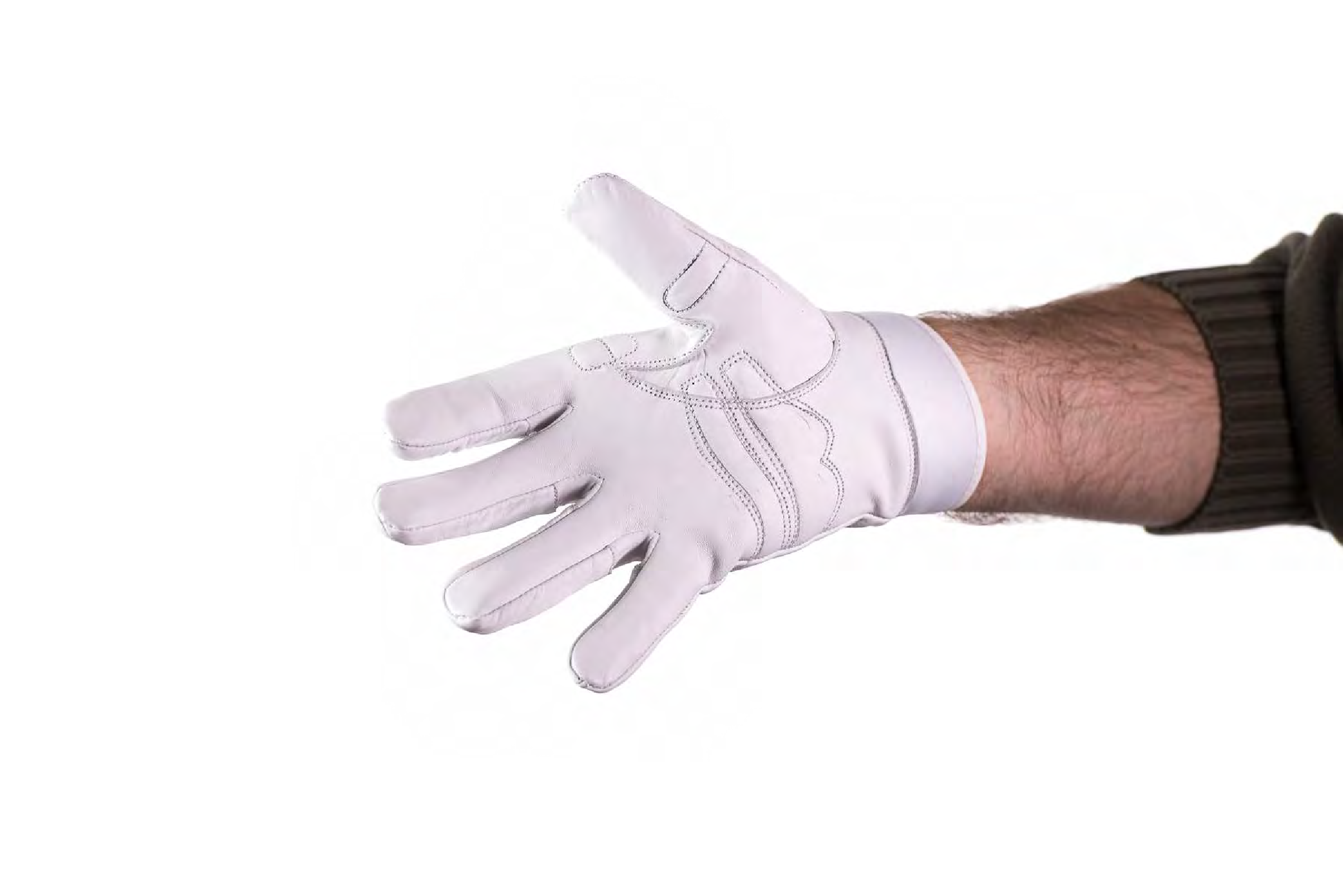 Handbell Ultima Gloves Leather- White Medium One Pair