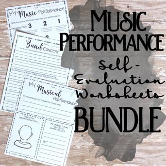 Music Performance Self-Evaluation Worksheets Bundle