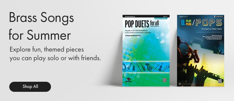 Shop brass solos for Summer and have musical fun with these pop, jazz, and themed titles.
