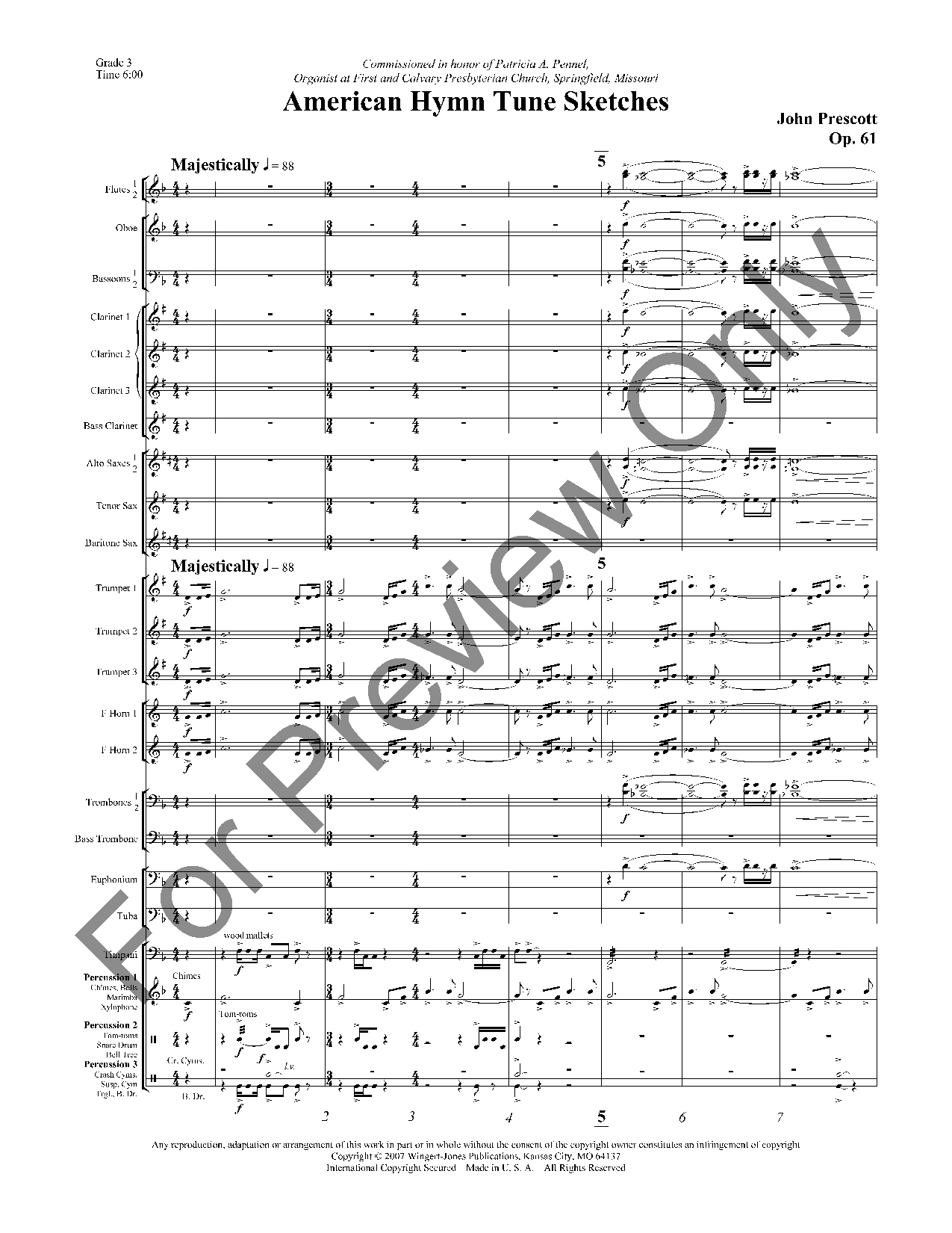 AMERICAN HYMN TUNE SKETCHES SCORE