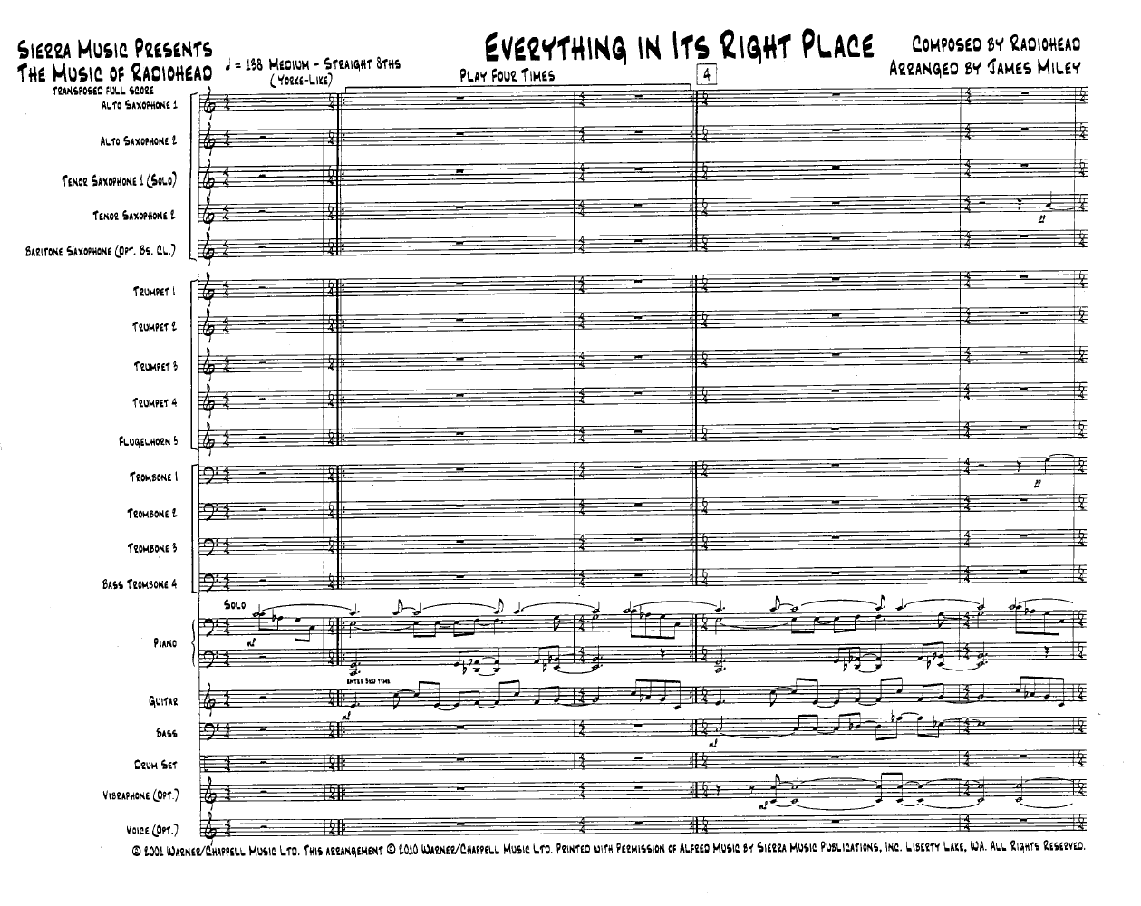 Everything in Its Right Place by Radiohead/arr. J | J.W. Pepper Sheet Music