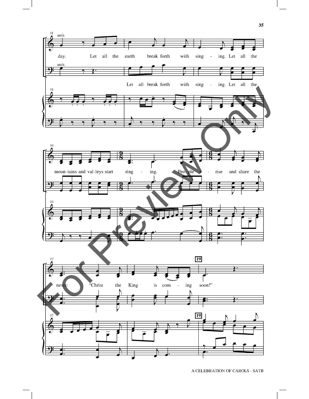 A Celebration Of Carols Satb Singer'S Edition