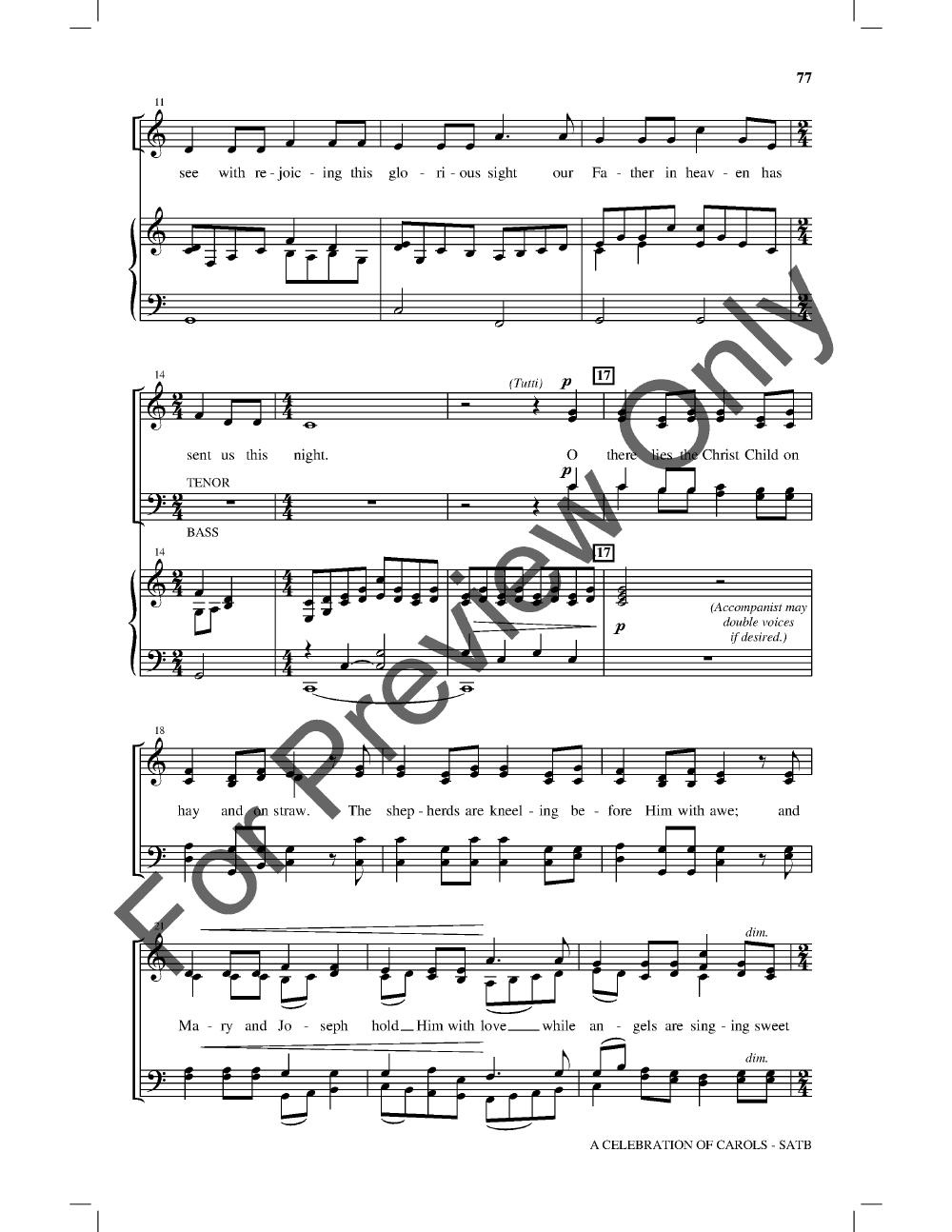 A Celebration Of Carols Satb Singer'S Edition