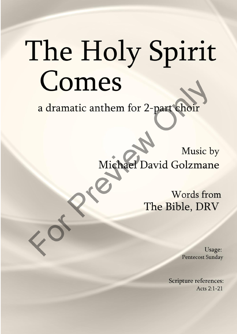 The Holy Spirit Comes P.O.D.