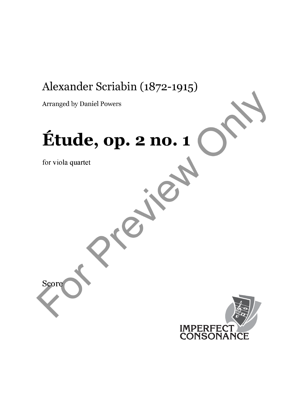 Etude, Op. 2, No. 1 P.O.D.