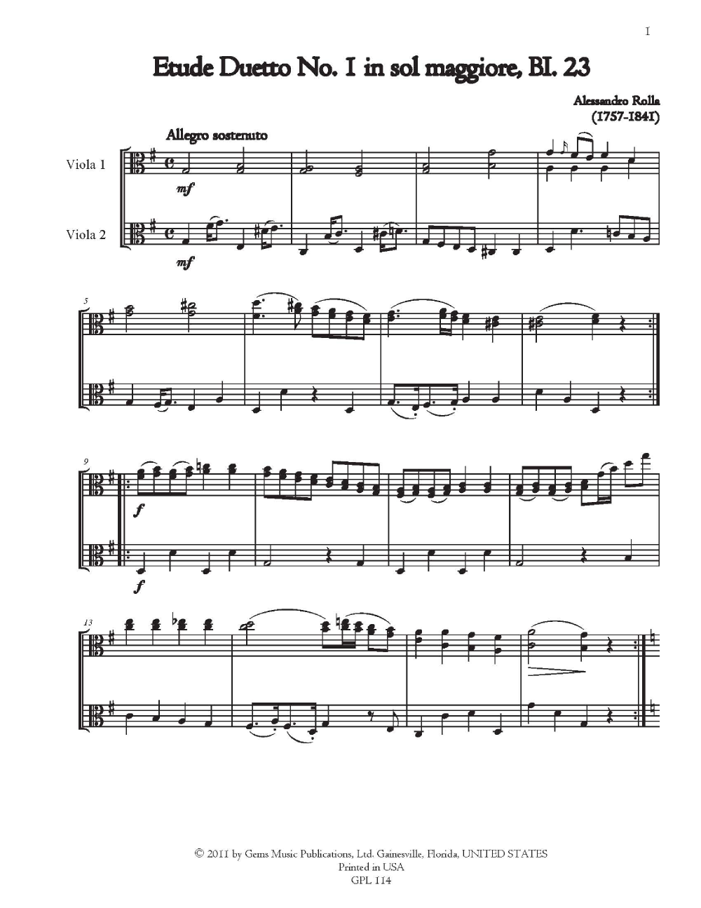 10 Etude Duets BI. 23-32 for 2 Violas
