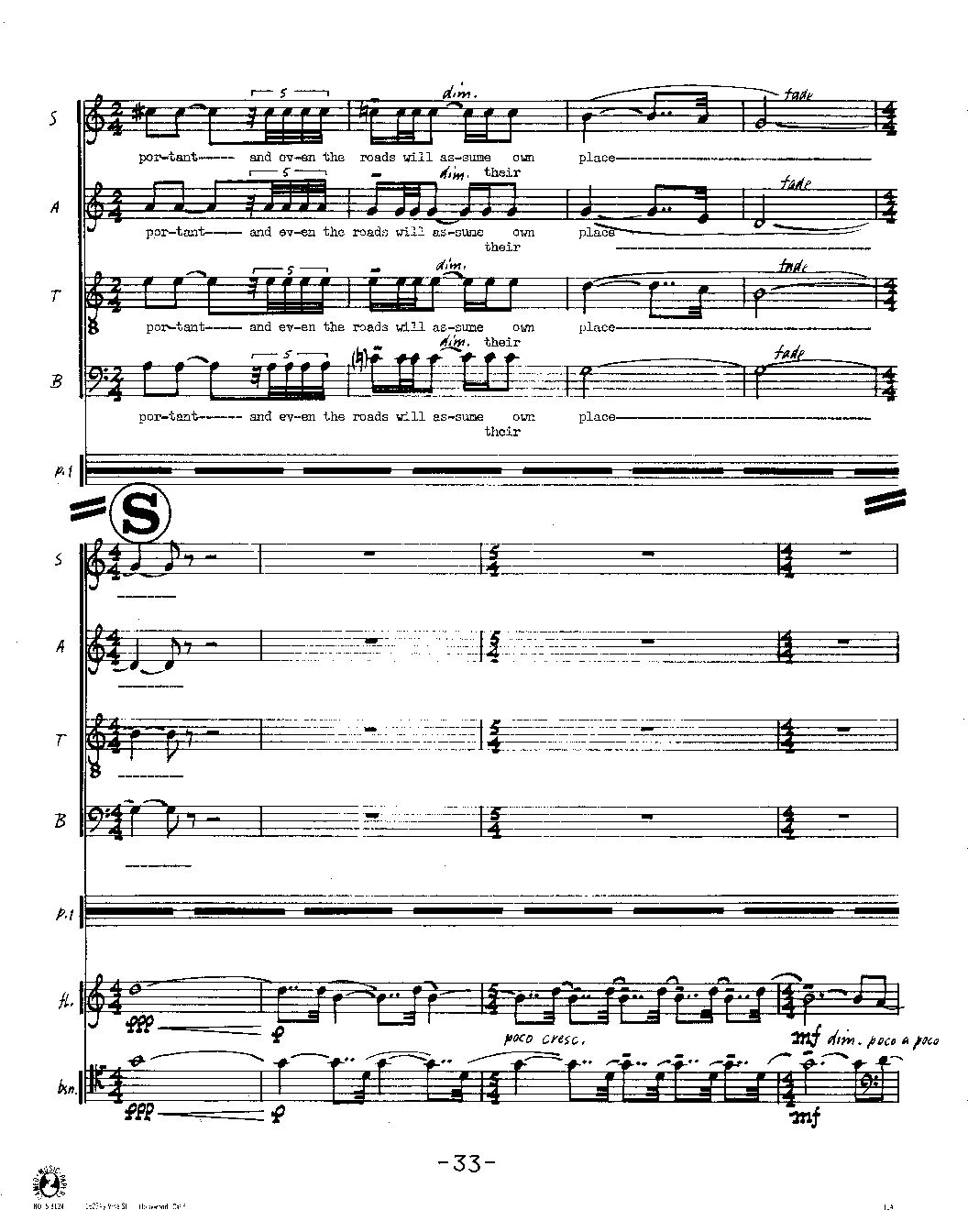 The Nameless Fear SATB Chorus, Male and Female Speakers, Mixed Ensemble