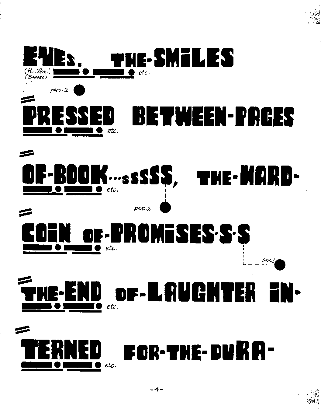 The Nameless Fear SATB Chorus, Male and Female Speakers, Mixed Ensemble