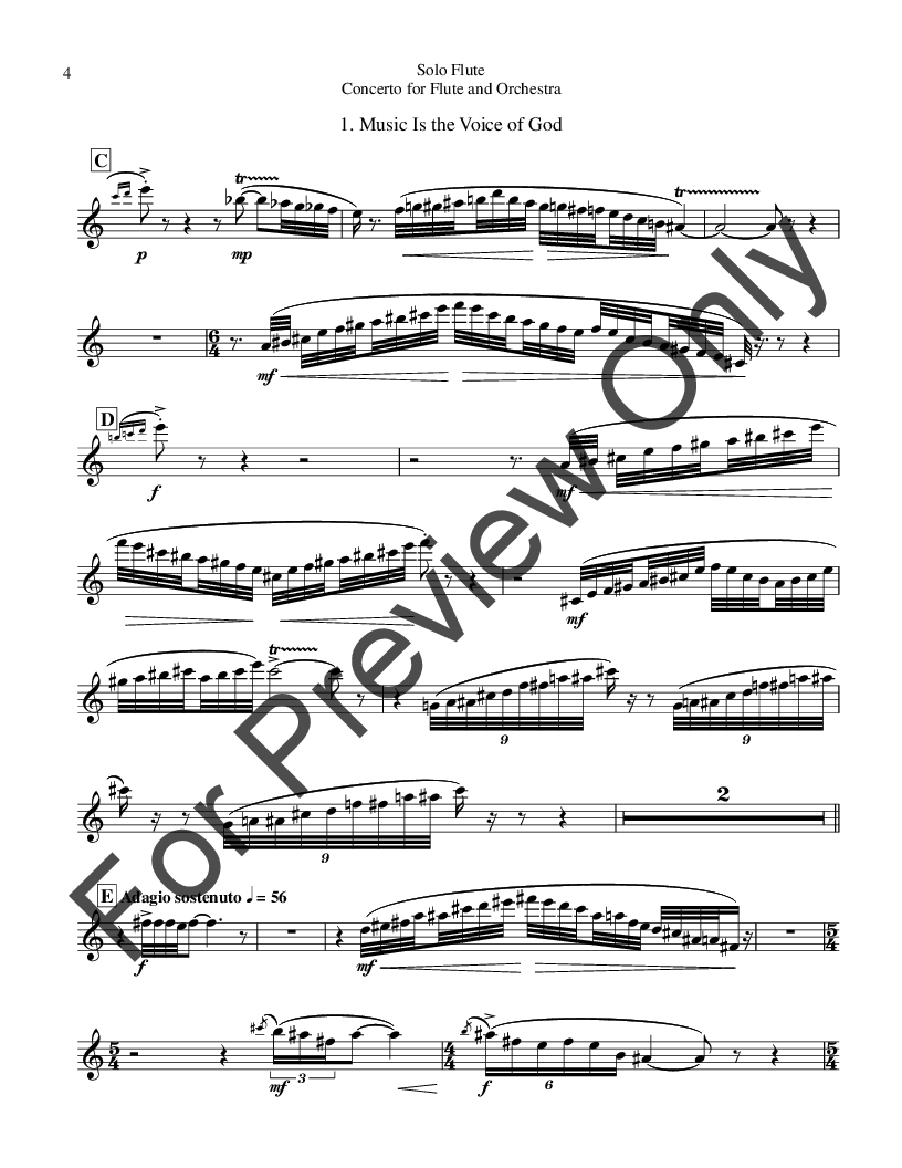 Concerto for Flute and Orchestra Solo Flute Part P.O.D.