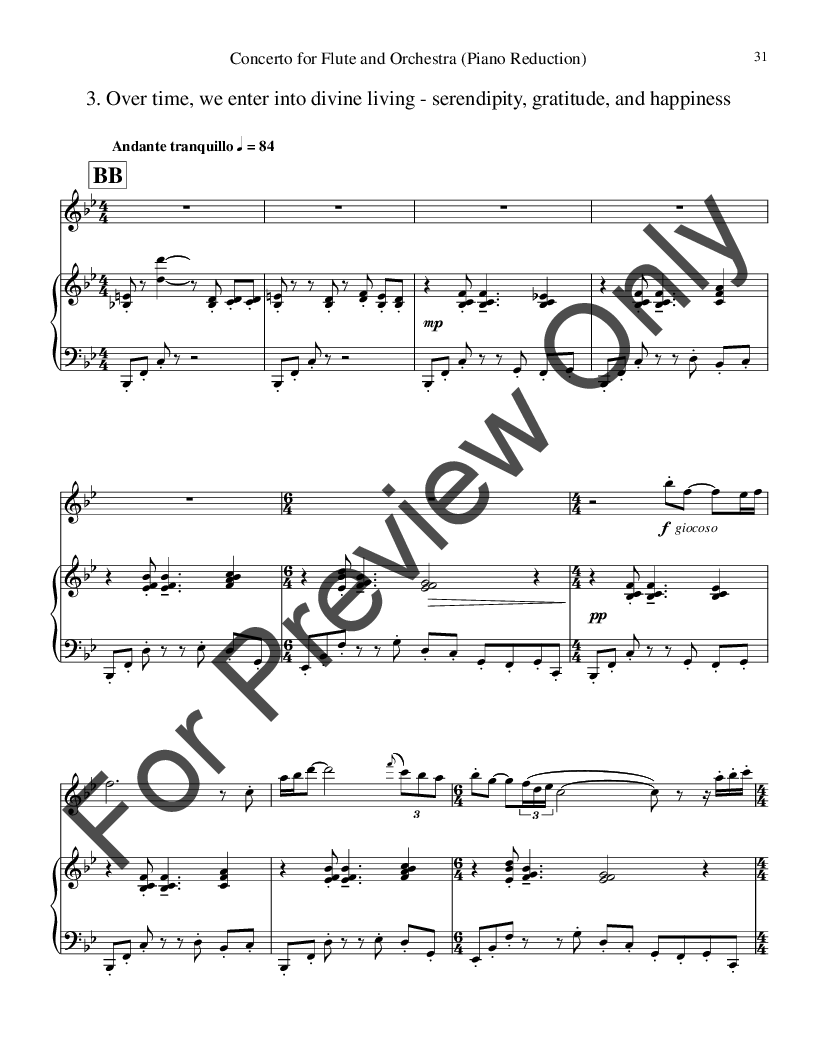 Concerto for Flute and Orchestra Piano Part Only P.O.D.