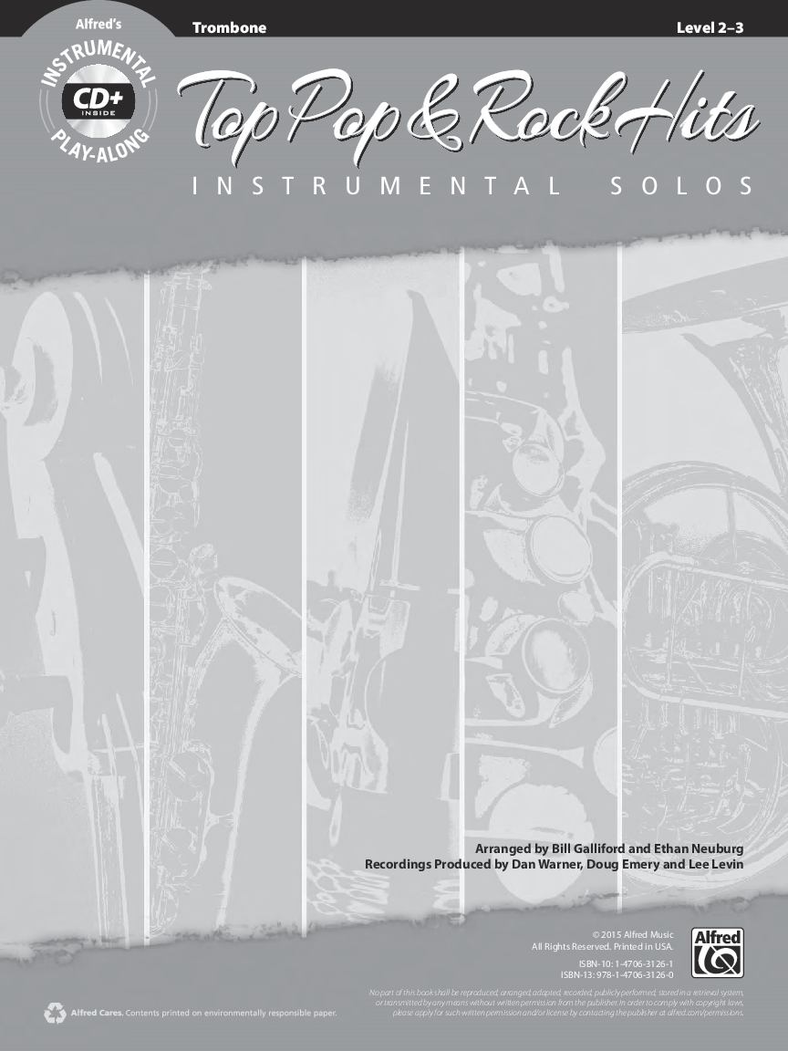 Top Pop & Rock Hits Instrumental Solos Trombone BK/CD