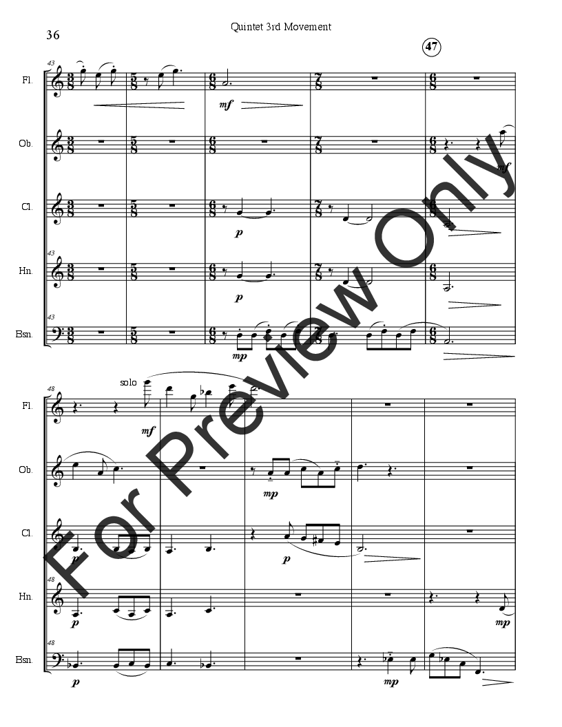 Four Movments for Woodwind Quintet P.O.D.