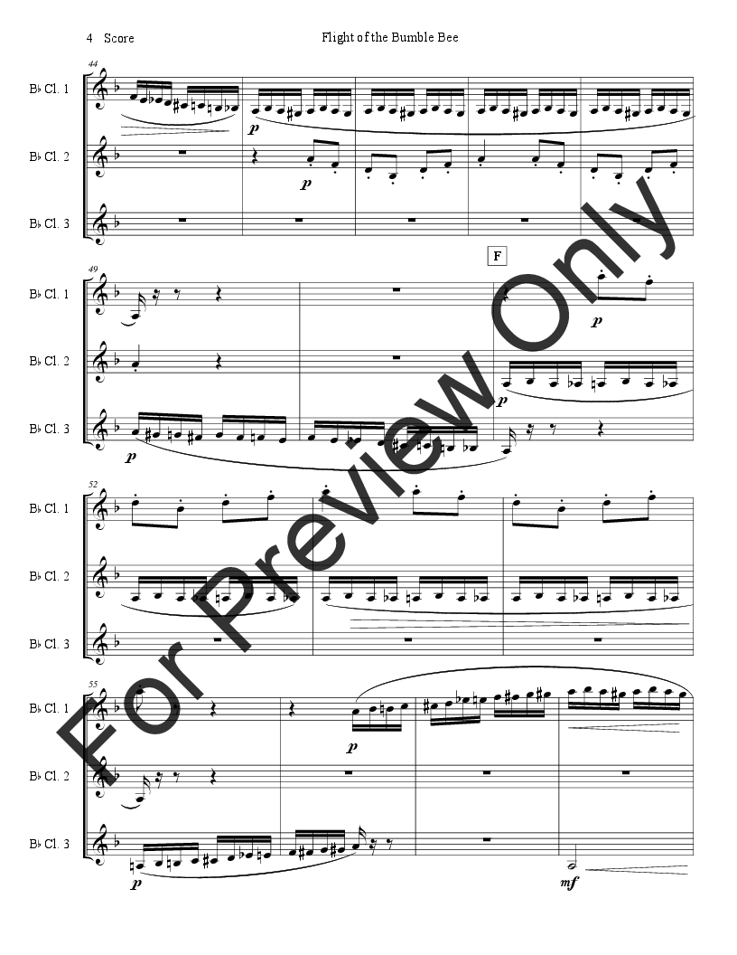 Flight of the Bumble Bee for Clarinet Trio P.O.D.