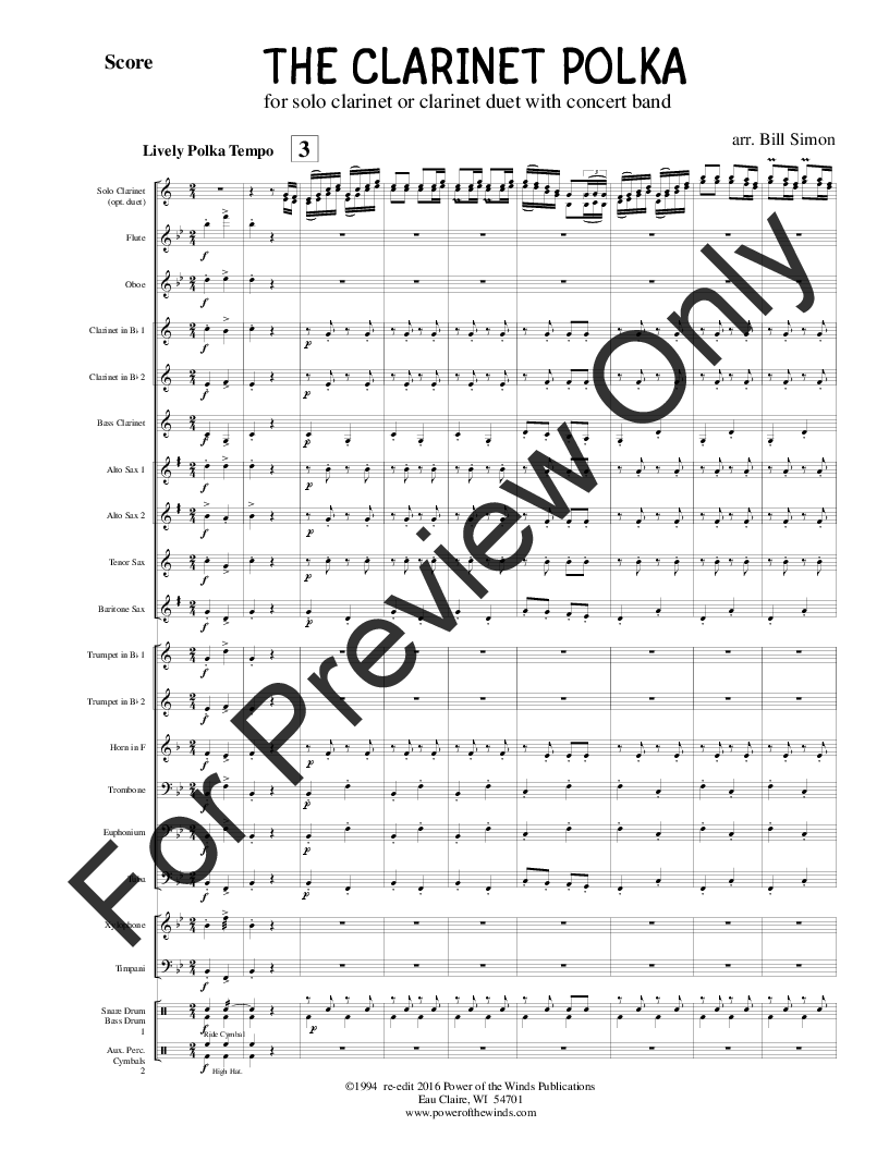 The Clarinet Polka by Traditional / Bill Simon| J.W. Pepper Sheet Music