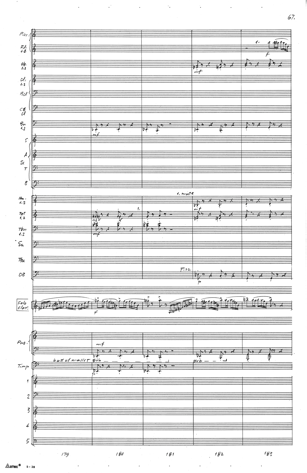 Concerto Clarinet and Wind Ensemble Score P.O.D.